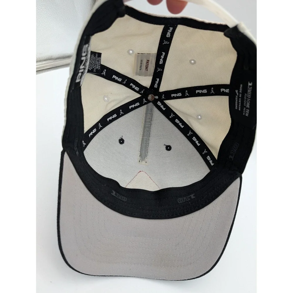Ping Golf Hat Mr Ping Patch Black Cream 110 One Ten Flexfit Yupoong Snapback Cap